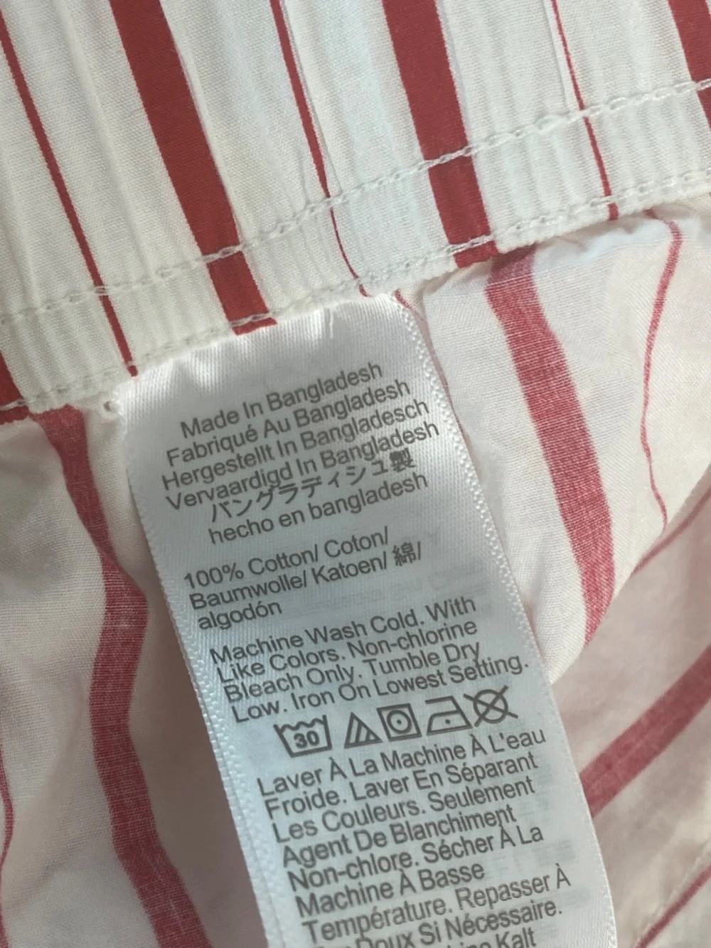 J.Crew Cotton Poplin Pajama Set Men’s XL Red White Stripe Unisex